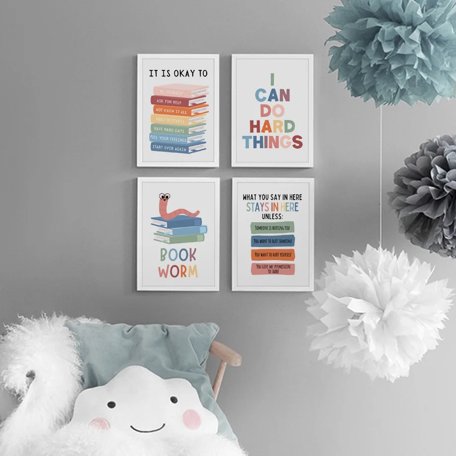 Kids Education Motivation - Engelse onderwijsquotes, motiverende posters voor de