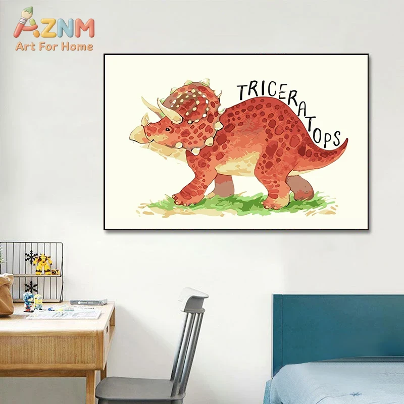 AZNM Aquarel Dinosaurus Canvas - Kids Education Name recensie en prijs