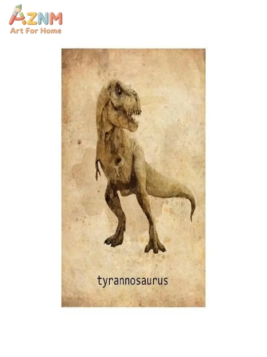 AZNM Vintage Dinosaurus Canvas - Kids Education Name recensie en prijs